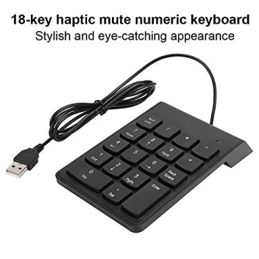 Imagem de Cryfokt Teclado Numérico Digital Compacto Com Fio, Teclado USB de 18 Teclas para Entrada de Dados, Perfeito para Viajantes, ABS Preto (Preto)