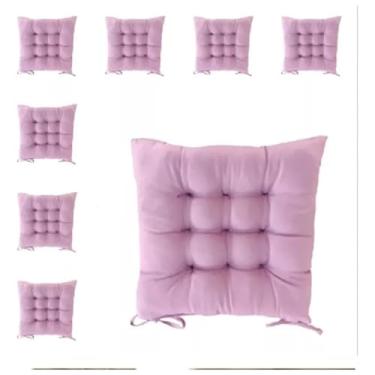 Imagem de Kit com 4 Almofadas Assento Futon Quadrado 40x40cm - Confortáveis, Ideais para Sala, Quarto e Piqueniques (Lilás)