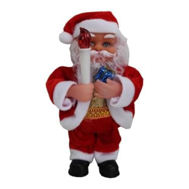 Imagem de Papai Noel Musical 18cm C Vela Luz Som Wincy Natal Decoração