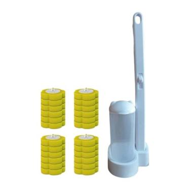 Imagem de WeiLaiKeQi Refis para escova de vaso sanitário, líquido de limpeza, escova de reposição para limpeza de vaso sanitário, esfregão para banheiro e casa, Amarelo