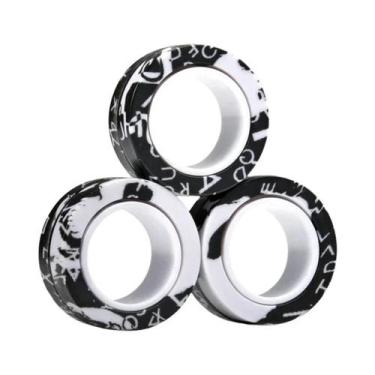 Imagem de Conjunto De Anéis Magnéticos Coloridos 3 Peças Brinquedo Antiestresse 