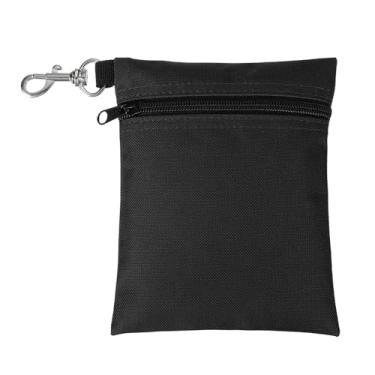 Imagem de YELARXI Bolsa para camiseta de golfe, bolsa de bola de golfe com zíper 17 x 12,7 cm com clipe de garra de lagosta de metal à prova d'água - adequada para (camisetas bolas/suporte de objetos de valor
