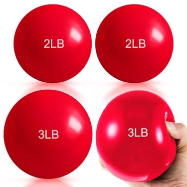 Imagem de Halloscume 4 bolas tonificadoras de 900 g e 1,4 kg para exercícios, bolas medicinais macias inovadoras para exercícios, pilates, ioga, equilíbrio, flexibilidade (vermelho, 900 g e 1,4 kg)