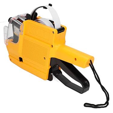 Imagem de Jectse Pistola de Etiqueta de Preço, Marcador de Etiqueta de 2 Linhas e 10 Dígitos Com Roda de Tinta e Rolo Extra Incluído, para Organização de Mercearia de Loja de Varejo de Escritório (YELLOW)