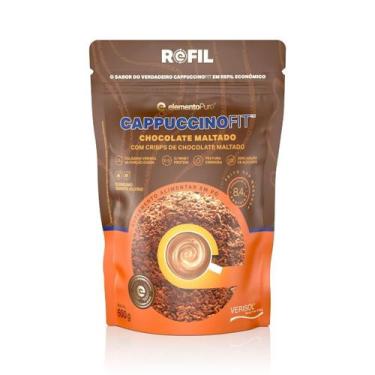 Imagem de Capuccino Fit Elemento Puro com Whey e Colágeno sabor Chocolate Maltad