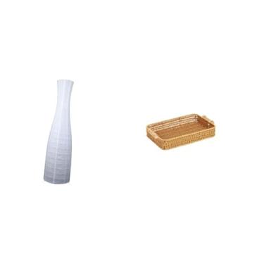 Imagem de Whtkoph Abajur Minimalista para Quarto de Hotel Ou Sala de Estar com Cesta de Frutas Trançada, Tigela para Petiscos E Prato de Pão.