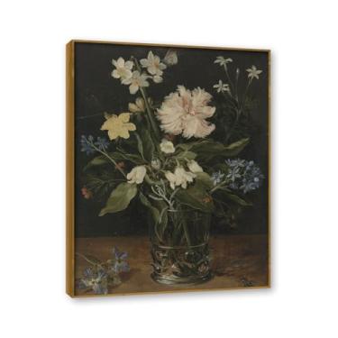 Imagem de NHLDZYH Moldura de teca. Arte de parede em tela de especiarias coloridas e colher de tempero | Decoração de cozinha vintage | Arte moderna para casa e sala de jantar. B81. 70 x 90 cm - 27,6 x 35,4 pol