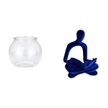 Imagem de Whtkoph Figura Humana Transparente em Um Pequeno Aquário, Pensador Abstrato, Estátua Decorativa, Arte Versátil, Coleção, Ornamento de Mesa, Escultura para M