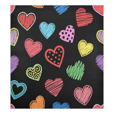 Imagem de Blueangle Crayon Hearts Capa de ímã para lava-louças Dia dos Namorados, decoração da capa frontal da máquina de lavar louça, adesivos de eletrodomésticos, adesivos de eletrodomésticos, 58 cm C x 66 cm