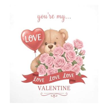 Imagem de Blueangle Capa de ímã de máquina de lavar louça de ursinho de pelúcia dos namorados, decoração de capa de lava-louças frontal, adesivos de eletrodomésticos, adesivos de eletrodomésticos, 58 cm C x 66