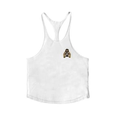 Imagem de Camiseta Sem Mangas Para Academia Com Estampa De Leão Para Homens, Cam