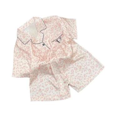 Imagem de Conjunto De Pijamas Em Três Peças Para Mulheres Com Estampa De Leopard