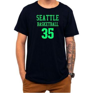 Imagem de Camiseta Basquete Seattle Basketball Número 35 Esportiva, M, Cinza, Un
