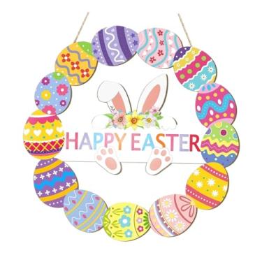 Imagem de Generic Guirlanda de Páscoa, Enfeite de Páscoa para, Decoração de Madeira para Porta de Entrada, Ideal para Padarias, Cafeterias e Eventos Festivos, Style a