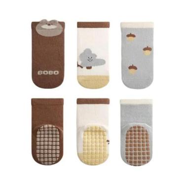Imagem de Meias De Chão Antiderrapantes Para Bebês Com Desenho De Letras De Dese