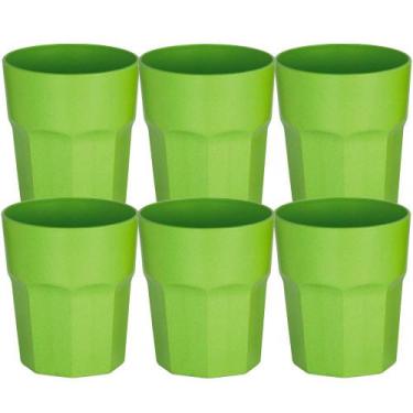 Imagem de Kit 6x Copo Fibra de Arroz 400ml Nature Colors TopGet Verde Claro