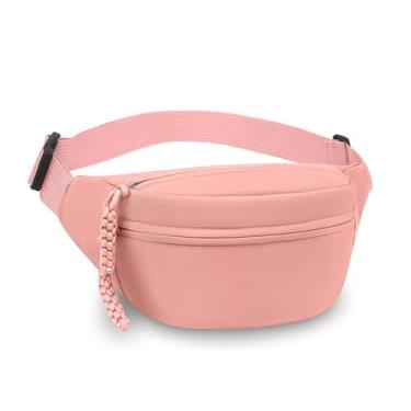 Imagem de Pochete para homens e mulheres, bolsa de cintura transversal, bolsa de cinto para viagem, corrida, ciclismo, fácil de carregar qualquer telefone, carteira, Rosa A, Bolsa de peito unissex