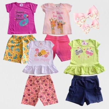 Imagem de Kit Roupa Infantil Menina 4 Conjunto Premium + Mimo Presente - Kitilic