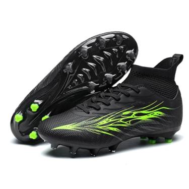 Imagem de Up run Chuteiras de futebol masculinas femininas cano alto FG Long Spikes tênis de futebol adulto leve ao ar livre profissional treinamento atlético, Verde Fg, 39 BR