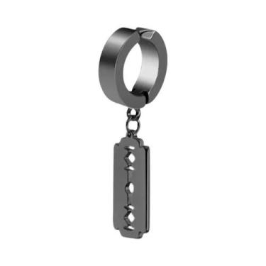 Imagem de Brincos De Argola Magnéticos Pretos Em Aço Inoxidável, Sem Perfuração,