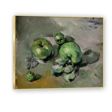 Imagem de NHLDZYH Moldura dourada. Pintura vintage fruta ainda vida em tela retro fruta motivo estilo country decoração de parede para cozinha e sala de jantar. A36. 50 x 60 cm.