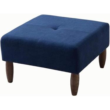 Imagem de Banqueta para pés de tecido de linho moderno nórdico - apoio para os pés quadrado e banco de sapatos, banco de mesa de centro versátil para sala de estar e sofá (cor: #4)