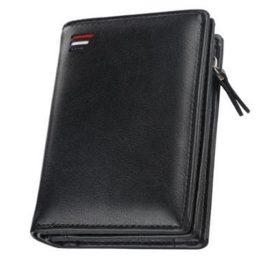 Imagem de Carteira Social Moderna Unissex com Zíper, Porta Moedas, Compartimentos para Cartões e Dinheiro-Unissex