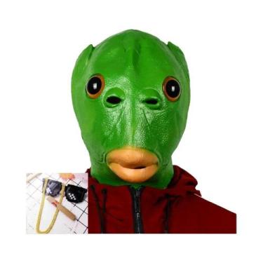Imagem de Máscara De Peixe Verde Em Látex, Acessórios Engraçados De Horror Para 