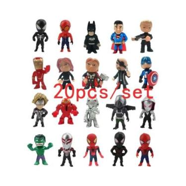 Imagem de Figurinha Dos Vingadores Hulk Thor Homem-Aranha Venom Capitão Brinqued