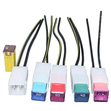 Imagem de 1 conjunto = 1 fusível + 1 peça caixa de fusíveis mini fusível quadrado 20A 25A 30A 40A 50A 60A fusível automático caixa de plástico sortimento fusível automático (cor: 2 peças fusíveis 25A)