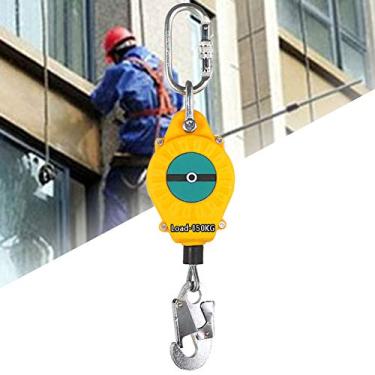 Imagem de Linha de vida autorretrátil, cordão de proteção contra quedas com cabo para telhados, corda telescópica antiqueda para trabalho externo (20 m)