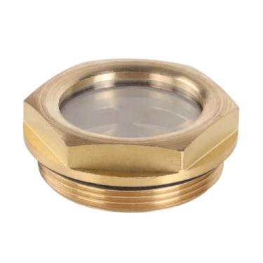 Imagem de Ferramenta de hardware 1/10.2 cm 3/20.3 cm 1/5.1 cm 3/10.2 cm 2.5 cm 1-1/10.2 cm BSP rosca macho latão cabeça hexagonal nível de óleo janela de vidro para compressor de ar máquina-ferramenta junta de