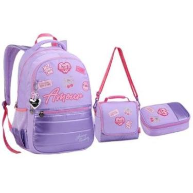 Imagem de Kit Mochila Lancheira Estojo Laptop Coquete ColorUp-Feminino