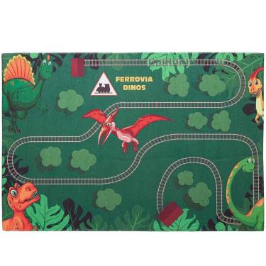Imagem de Tapete Infantil Joy Dinos Verde Jolitex-Masculino