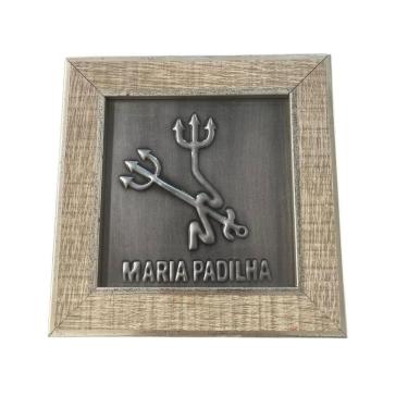 Imagem de Quadro Maria Padilha Madeira Carvalho E Metal 13 X 13 Cm