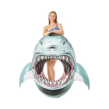 Imagem de Boia Inflável Em Forma De Tubarão Para Crianças E Adultos, Acessórios 