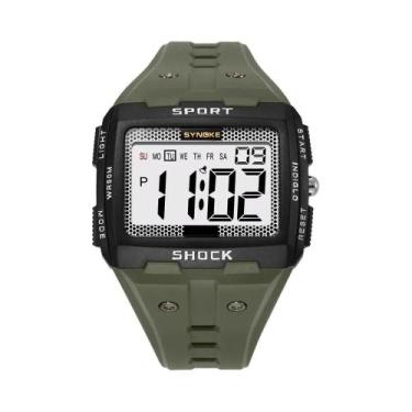 Imagem de Relógio Digital Esportivo Masculino À Prova D'Água Com Tela Grande E B