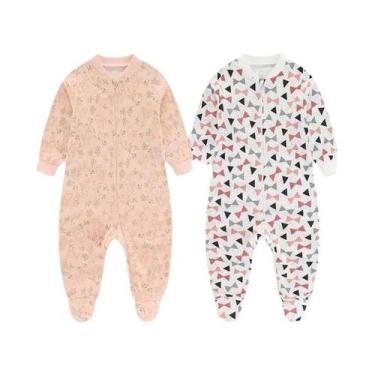 Imagem de Macacão De Manga Longa Com Zíper Para Bebês Meninos E Meninas De 0 a 1