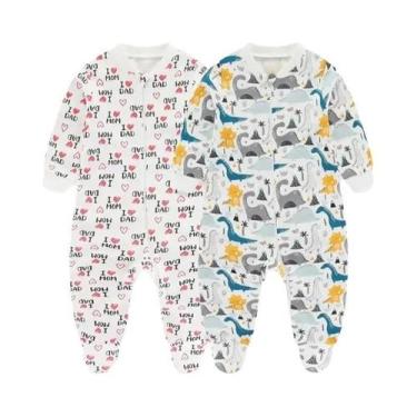 Imagem de Macacão De Manga Longa Com Zíper Para Bebês Meninos E Meninas De 0 a 1