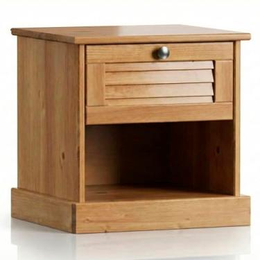 Imagem de Mesa de Cabeceira 1 Gaveta com Nicho Aberto Acabamento Cor Cera Funcional 100% MADEIRA MACIÇA