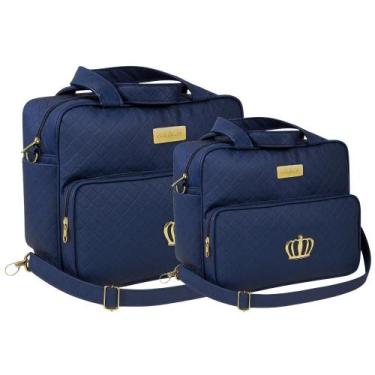 Imagem de Kit Bolsas Maternidade Dulini Baby Príncipe Princesa, Azul Marinho