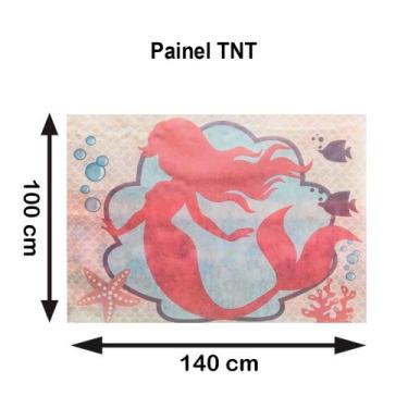 Imagem de Painel TNT Sereia Festa Infantil Decoração Parede