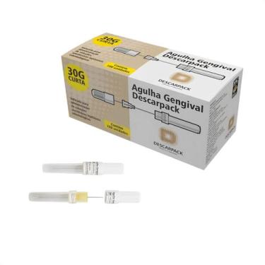 Imagem de Kit com 100 Agulhas Gengival Curta Descartável 30G 25x0,30mm - Descarp