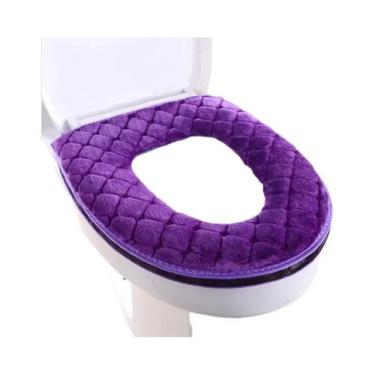 Imagem de Almofada De Assento Sanitário De Pelúcia Longa Lavável Grossa Para Out