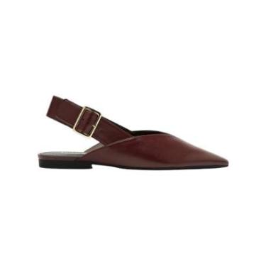 Imagem de Sapatilha Feminina Anacapri Slingback Fivela Bico Fino Vinho-Feminino