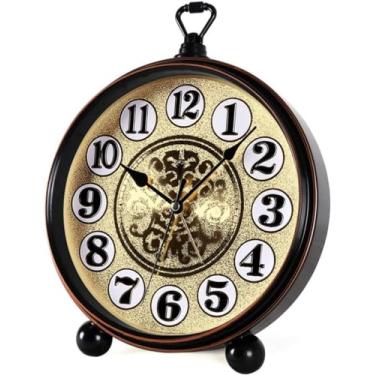 Imagem de Relógio de mesa mesa aa bateria mesa para decoração de sala de estar quarto parede sem tique-taque silencioso Decoive-A