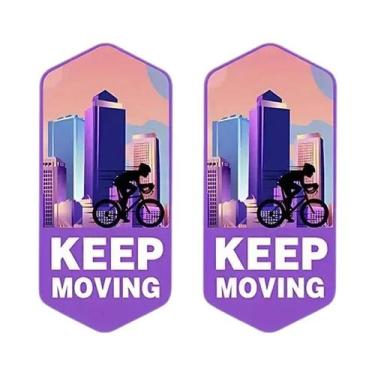 Imagem de 2 peças de adesivos para mountain bike KEEP MOVING - adesivo de quadro