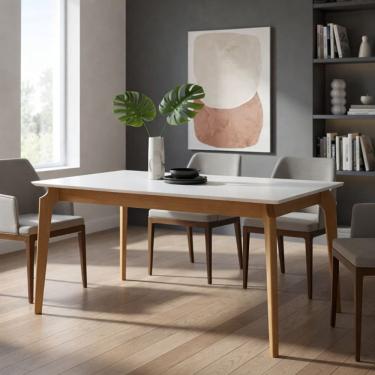 Imagem de Mesa de Jantar com Vidro 1,80m x 0,90m - Coralle- Gold Salas