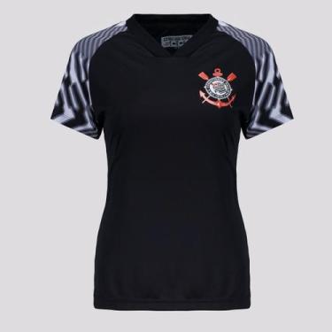 Imagem de Camisa Corinthians Lines Feminina Preta, GG