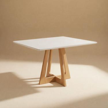 Imagem de Mesa Quadrada tampo de Vidro 1,35 x 1,35 Cannes Gold Salas